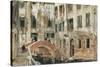 A Backwater in Venice (Oil on Paper)-William White Warren-Stretched Canvas