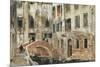 A Backwater in Venice (Oil on Paper)-William White Warren-Mounted Giclee Print