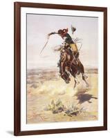 A Bad Hoss-Charles Marion Russell-Framed Art Print