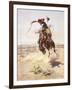 A Bad Hoss-Charles Marion Russell-Framed Art Print