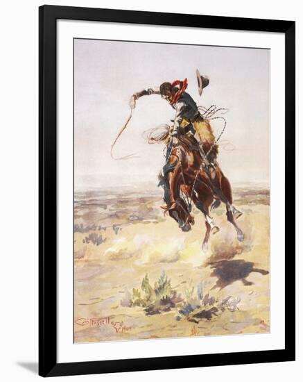 A Bad Hoss-Charles Marion Russell-Framed Art Print