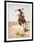 A Bad Hoss-Charles Marion Russell-Framed Art Print