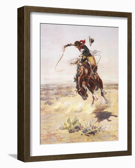 A Bad Hoss-Charles Marion Russell-Framed Giclee Print