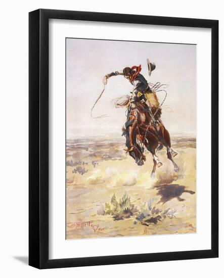 A Bad Hoss-Charles Marion Russell-Framed Giclee Print