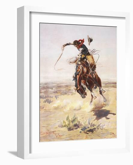 A Bad Hoss-Charles Marion Russell-Framed Giclee Print