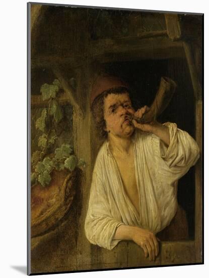 A Baker Blowing His Horn-Adriaen Van Ostade-Mounted Art Print