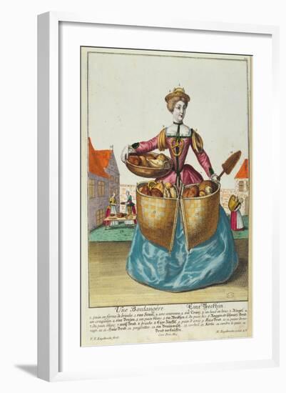 A Baker, C.1735 (Coloured Engraving)-Martin Engelbrecht-Framed Giclee Print