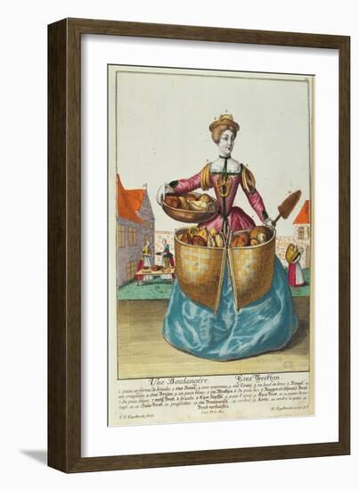 A Baker, C.1735 (Coloured Engraving)-Martin Engelbrecht-Framed Giclee Print