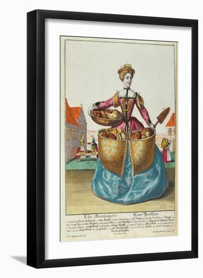 A Baker, C.1735 (Coloured Engraving)-Martin Engelbrecht-Framed Premium Giclee Print