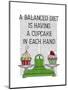 A Balanced Diet Illustration-Fab Funky-Mounted Art Print