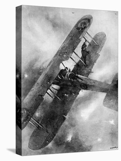 A Balancing Feat over the German Lines, WW1 Aviation-Christopher Clark-Stretched Canvas