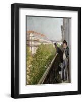 A Balcony, Boulevard Haussmann, 1880-Gustave Caillebotte-Framed Giclee Print