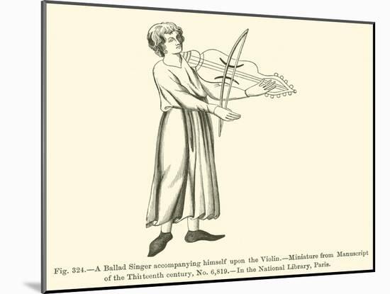 A Ballad Singer Accompanying Himself Upon the Violin-null-Mounted Giclee Print