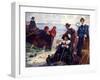 A Band of Exiles Moor'D their Bark on the Wild New England Shore, 1620-AS Forrest-Framed Giclee Print