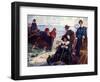 A Band of Exiles Moor'D their Bark on the Wild New England Shore, 1620-AS Forrest-Framed Giclee Print