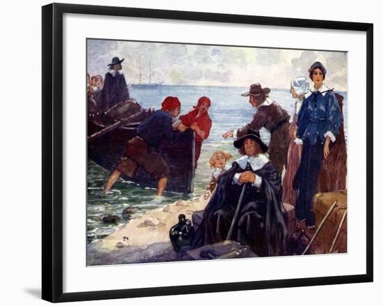 A Band of Exiles Moor'D their Bark on the Wild New England Shore, 1620-AS Forrest-Framed Giclee Print