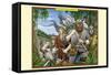 A Band of Viking Lumberjacks-Richard Kelly-Framed Stretched Canvas