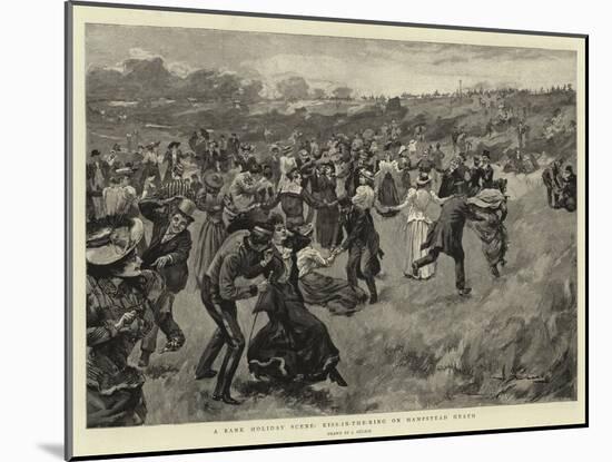 A Bank Holiday Scene, Kiss-In-The-Ring on Hampstead Heath-null-Mounted Giclee Print