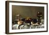 A Banketje Still Life with a Roemer, a Mounted Salt-Cellar, Pewter Plates with a Roast Chicken?-Pieter Claesz-Framed Giclee Print
