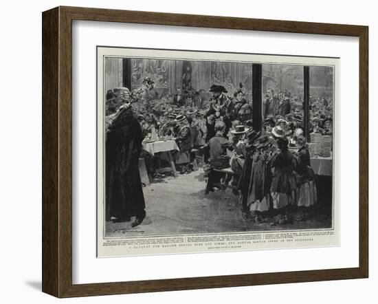 A Banquet for Ragged School Boys and Girls, the Annual Dinner Given at the Guildhall-Frederic De Haenen-Framed Giclee Print