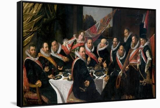 A Banquet of the Officers of the St. George Militia Company, 1616-Frans Hals-Framed Stretched Canvas