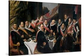 A Banquet of the Officers of the St. George Militia Company, 1616-Frans Hals-Stretched Canvas