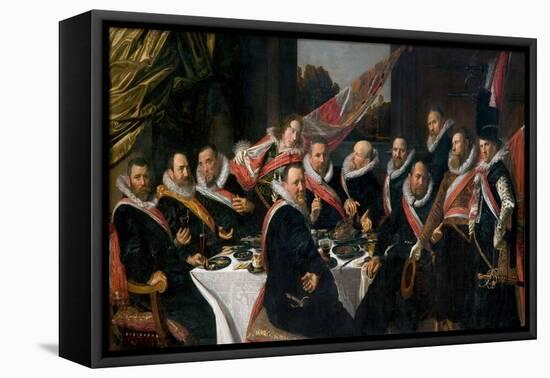 A Banquet of the Officers of the St. George Militia Company, 1616-Frans Hals-Framed Stretched Canvas