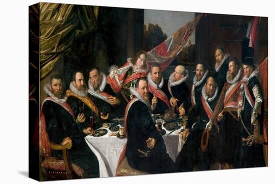 A Banquet of the Officers of the St. George Militia Company, 1616-Frans Hals-Stretched Canvas