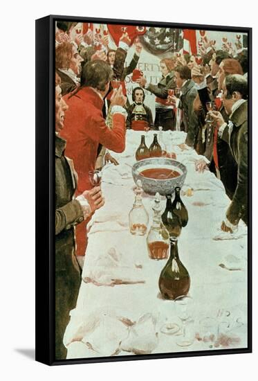 A Banquet to Genet, Illustration from Washington and the French Craze of '93 by John Bach Mcmaster-Howard Pyle-Framed Stretched Canvas