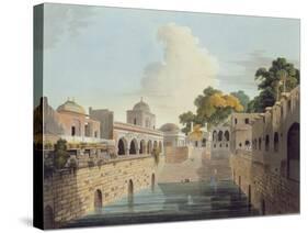 A Baolee Near the Old City of Delhi, Plate Xviii from Part 4 of 'Oriental Scenery', Pub. 1802-Thomas Daniell-Stretched Canvas
