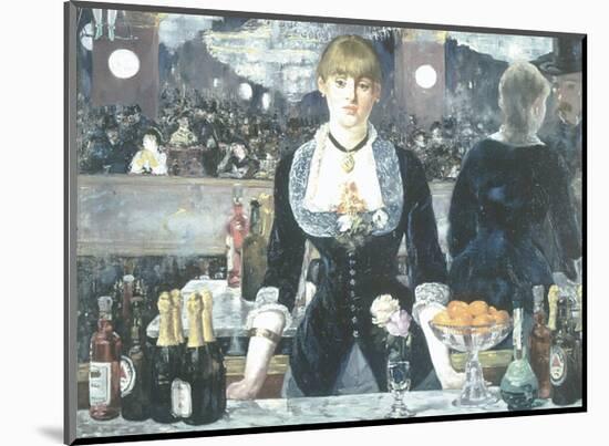 A Bar at the Folies-Bergere-Edouard Manet-Mounted Art Print