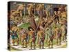 A Barbarian Celebration, from "Navigatio in Brasiliam Americae"-Theodor de Bry-Stretched Canvas