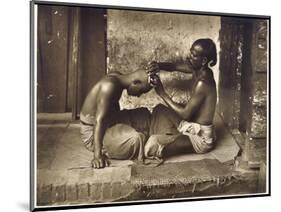 A Barber at Work in Ceylon (Sri Lanka)-null-Mounted Photographic Print