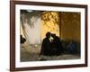 A Barber Cuts the Beard of a Client in His Barber Post in Kabul, Afghanistan, October 1, 2006-Rodrigo Abd-Framed Photographic Print