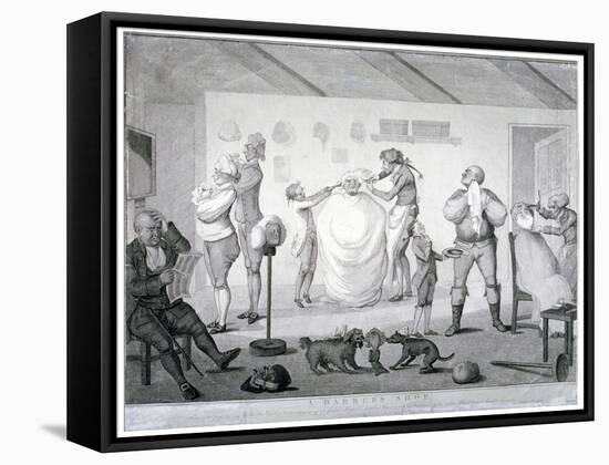 A Barber's Shop, 1784-Henry William Bunbury-Framed Stretched Canvas