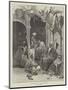 A Barber's Shop at Cairo, Discussing the Situation-Charles Auguste Loye-Mounted Giclee Print