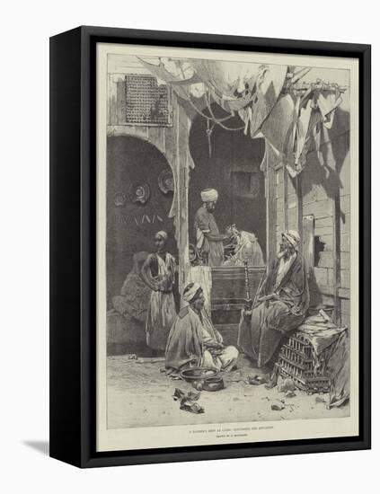 A Barber's Shop at Cairo, Discussing the Situation-Charles Auguste Loye-Framed Stretched Canvas