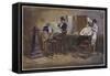 A Barber's Shop at Richmond Virginia-Eyre Crowe-Framed Stretched Canvas