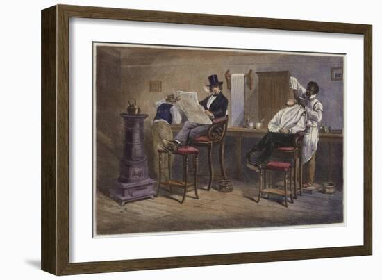 A Barber's Shop at Richmond Virginia-Eyre Crowe-Framed Giclee Print