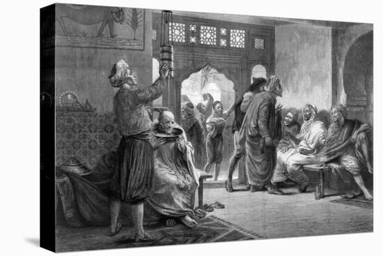 A Barber's Shop in Tunis, 1875-John Evan Hodgson-Stretched Canvas