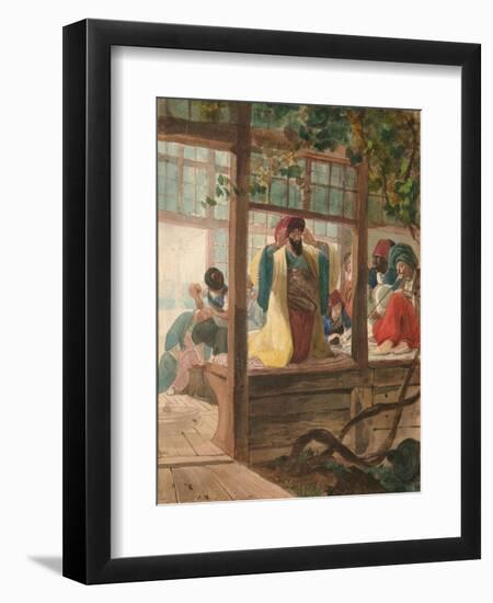 A Barber Shop, Ca. 1849-Karl Pavlovich Briullov-Framed Giclee Print