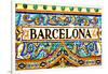 A Barcelona Sign Over A Mosaic Wall-nito-Framed Art Print