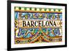 A Barcelona Sign Over A Mosaic Wall-nito-Framed Art Print