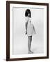 A Barefoot Pregnant Teenager in a Rather Unflattering Gingham Mini Maternity Dress-null-Framed Photographic Print