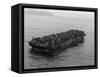 A Barge Packed with Vietnamese Refugees from Danang is Towed to the Ss Pioneer Contender-null-Framed Stretched Canvas