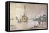 A Barge with Hay, C1625-C1634-Hendrick Avercamp-Framed Stretched Canvas
