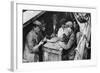 A Bargee and His Mates Play Dominoes in the Hold of a Canal Boat, 1926-1927-null-Framed Giclee Print