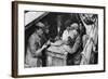 A Bargee and His Mates Play Dominoes in the Hold of a Canal Boat, 1926-1927-null-Framed Giclee Print