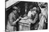 A Bargee and His Mates Play Dominoes in the Hold of a Canal Boat, 1926-1927-null-Stretched Canvas