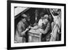A Bargee and His Mates Play Dominoes in the Hold of a Canal Boat, 1926-1927-null-Framed Giclee Print